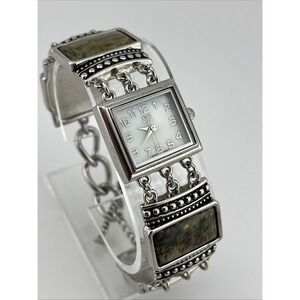 SWS Watch Women 24mm Case MOP Dial Abalone Toggle 7.75" Band- New Battery